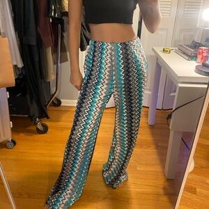 Stylish Knit Zigzag Patterned Women's Pants